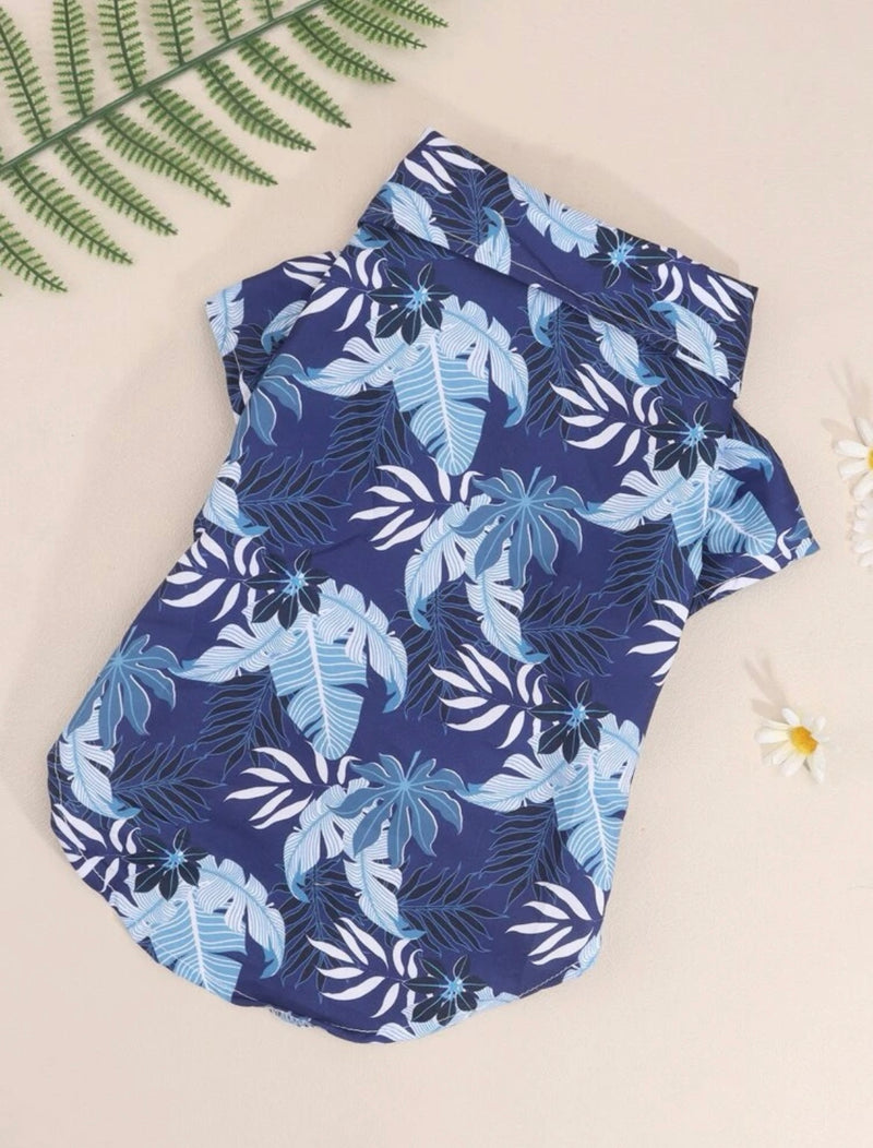 Camisa para mascotas con estampado tropical