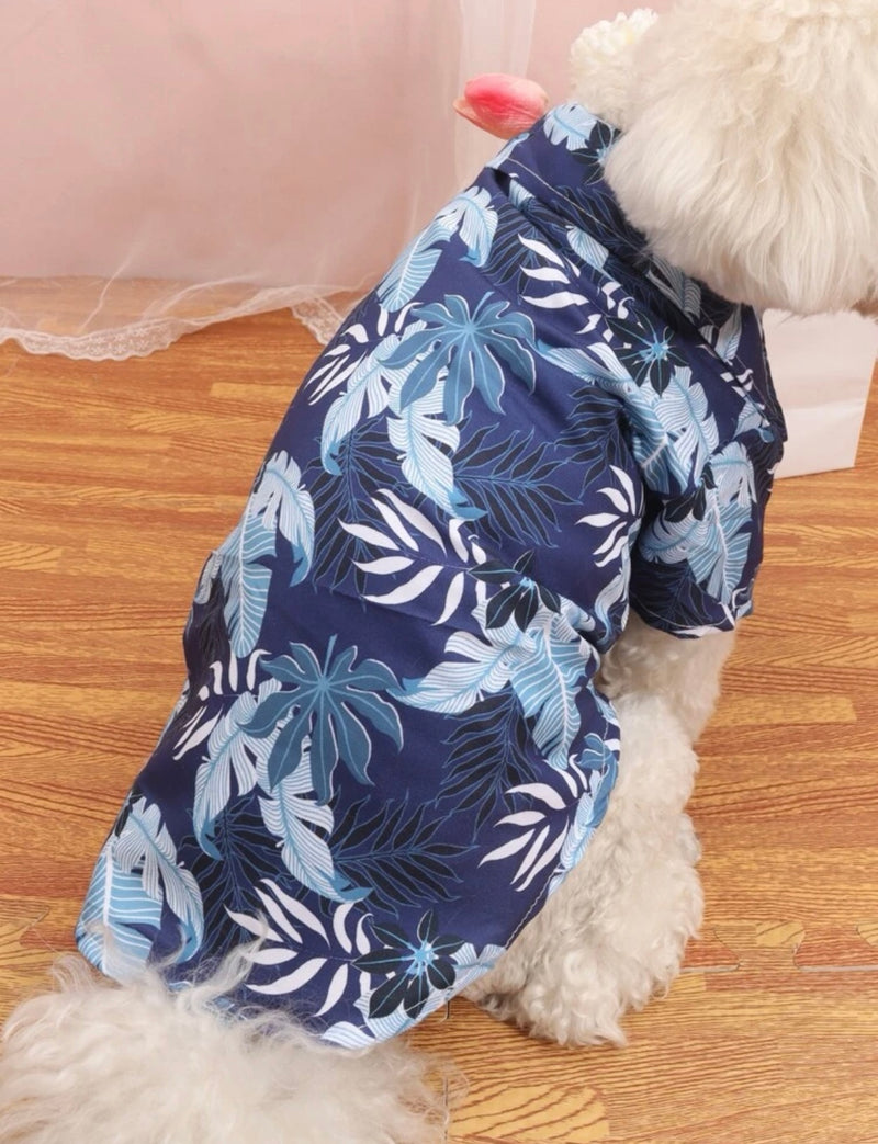 Camisa para mascotas con estampado tropical